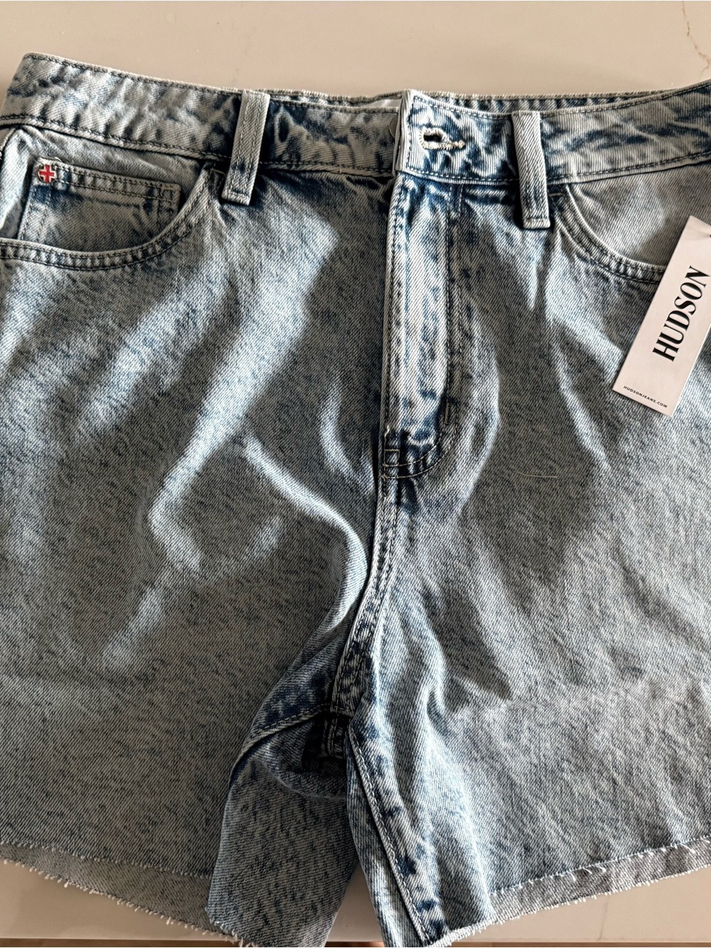Hudson Jeans Light Wash Blue Denim Shorts